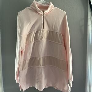 St. John Sport by Marie Gray Pink Quarter‎ Zip Small Preppy Coastal Sweatshirt